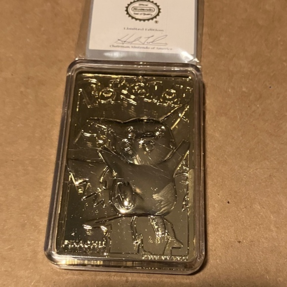 1999 23K Gold Pikachu Pokemon Card Burger King RARE